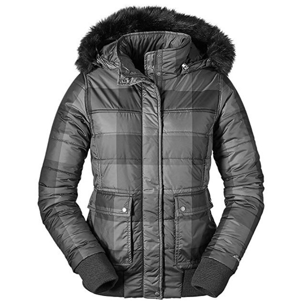 Eddie Bauer Plaid Down Bomber Jacket NWT Small